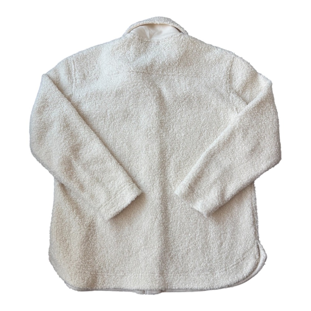 Banana Republic Maya Teddy Sherpa Shacket NWT Cozy Fleece Shirt Jacket Ivory S‎ - Picture 3 of 8